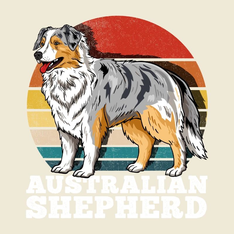 Australian Shepherd Aussie Retro