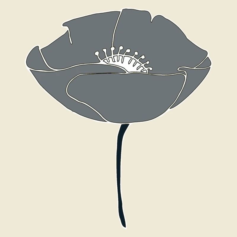 mohnblume grau