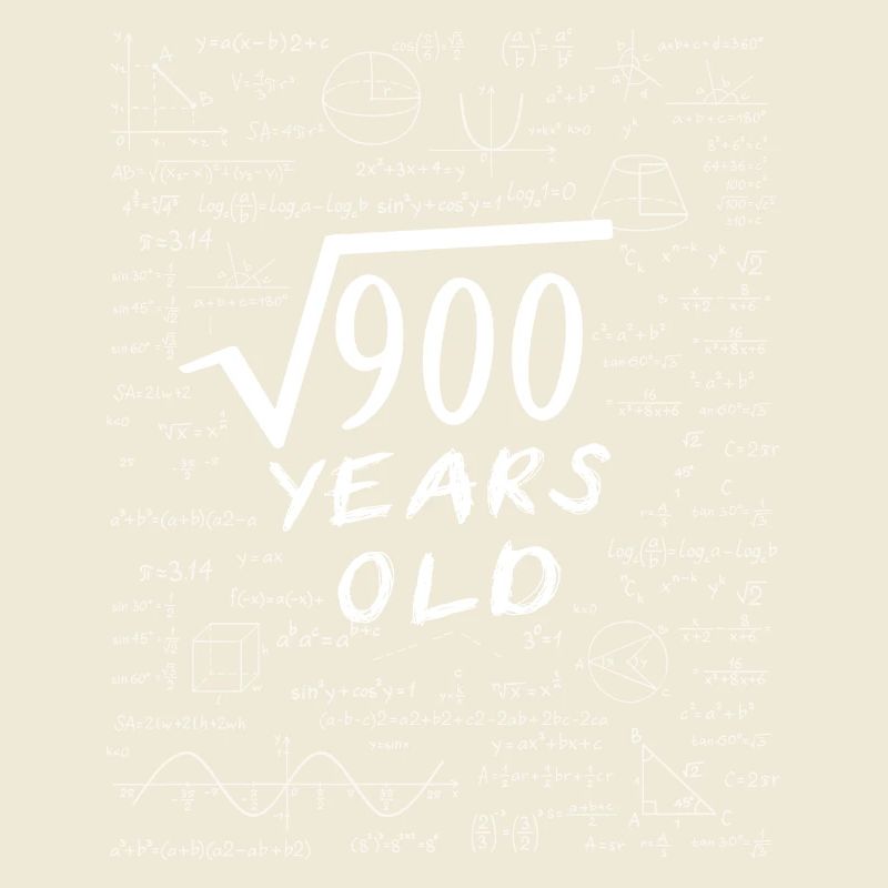 30th Birthday 30 years Square root of 900 math