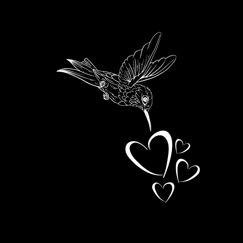 hummingbird with hearts