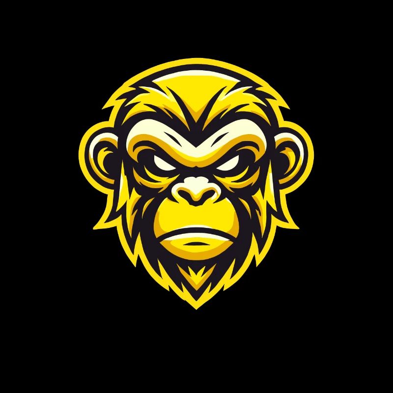 Conception de visage de singe féroce jaune