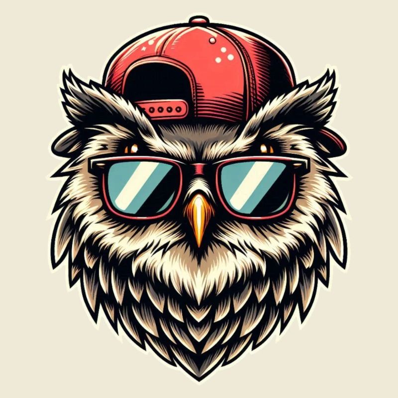 Cool owl with sunglasses and cap