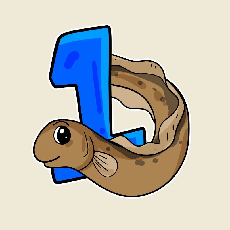 Number 1 Number One - Eel Pisces Motif