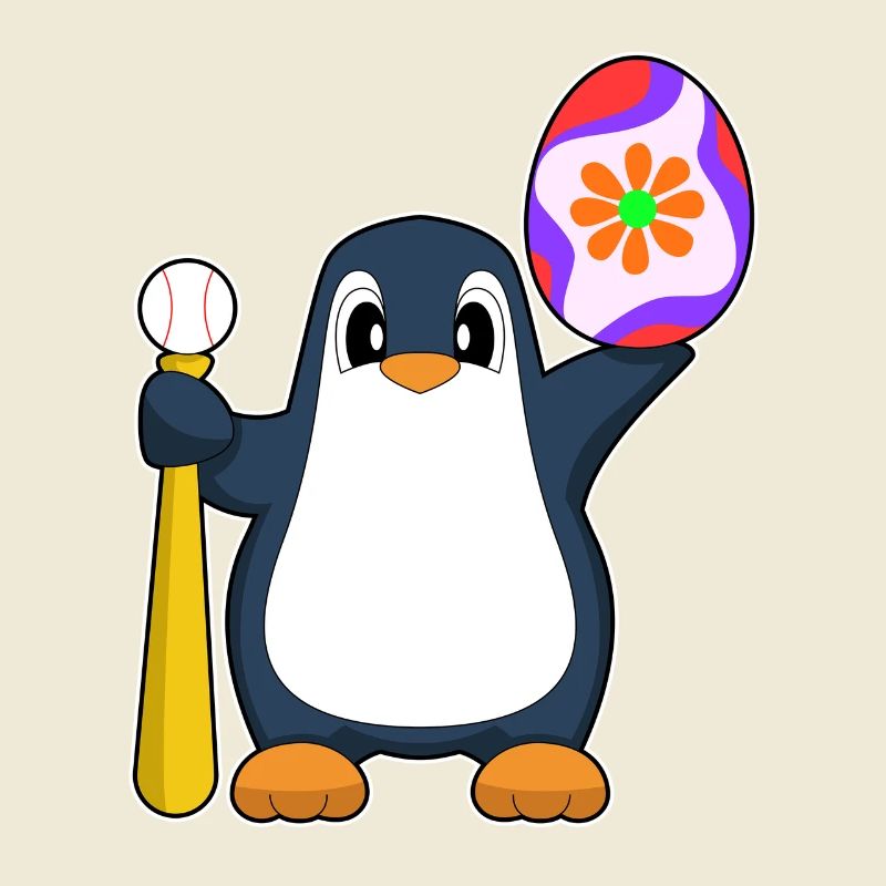 Penguin Easter Baseball
