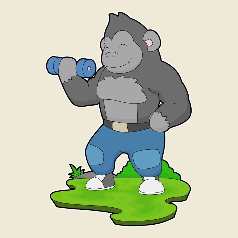 Gorilla Bodybuilder Dumbbell Bodybuilding