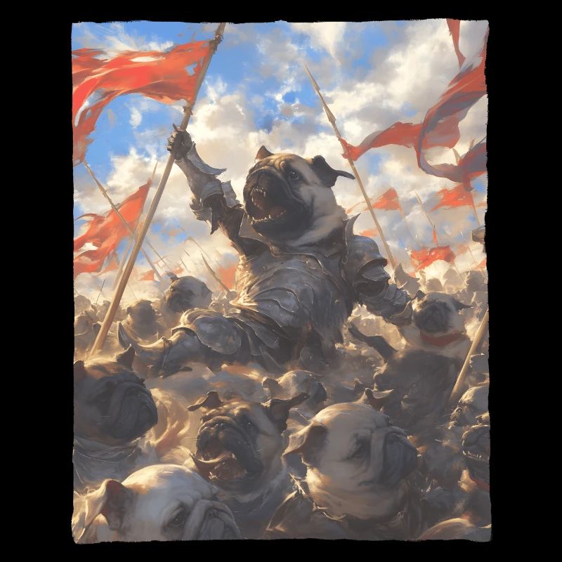 Epische Mops Revolution Kunstvolles Gemälde