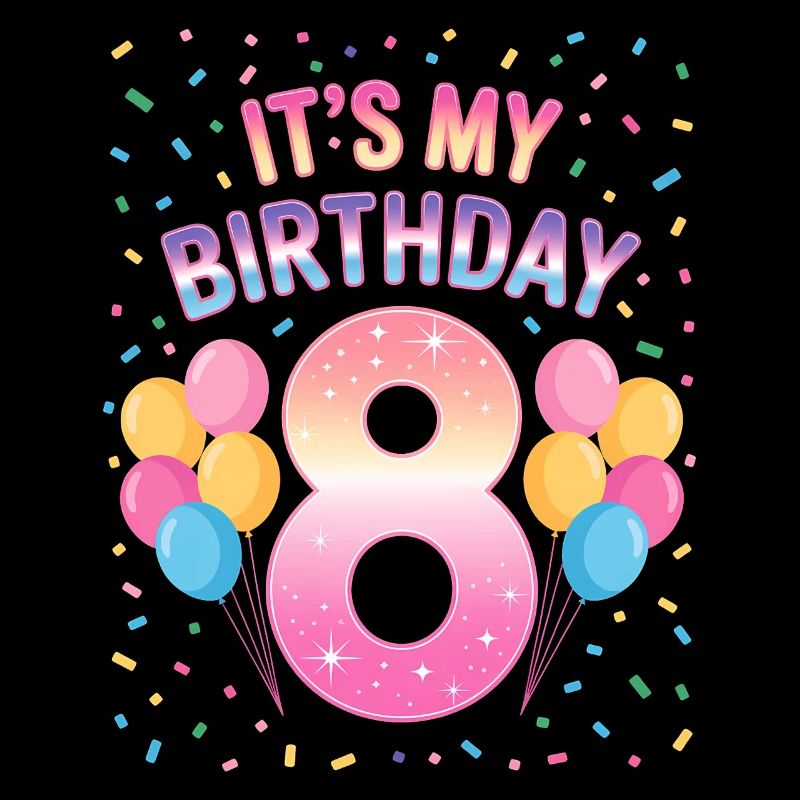 8 Jahre Mädchen It’s My Birthday Kinder Geburtstag