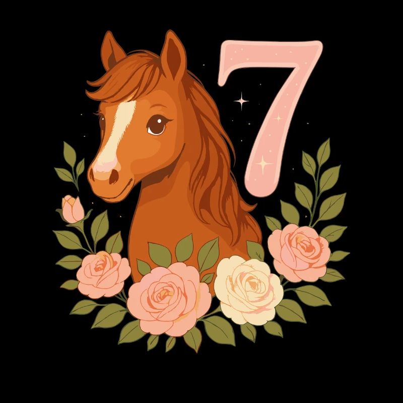 7. Geburtstag Mädchen, Pferd, Pony, 7 Jahre alt