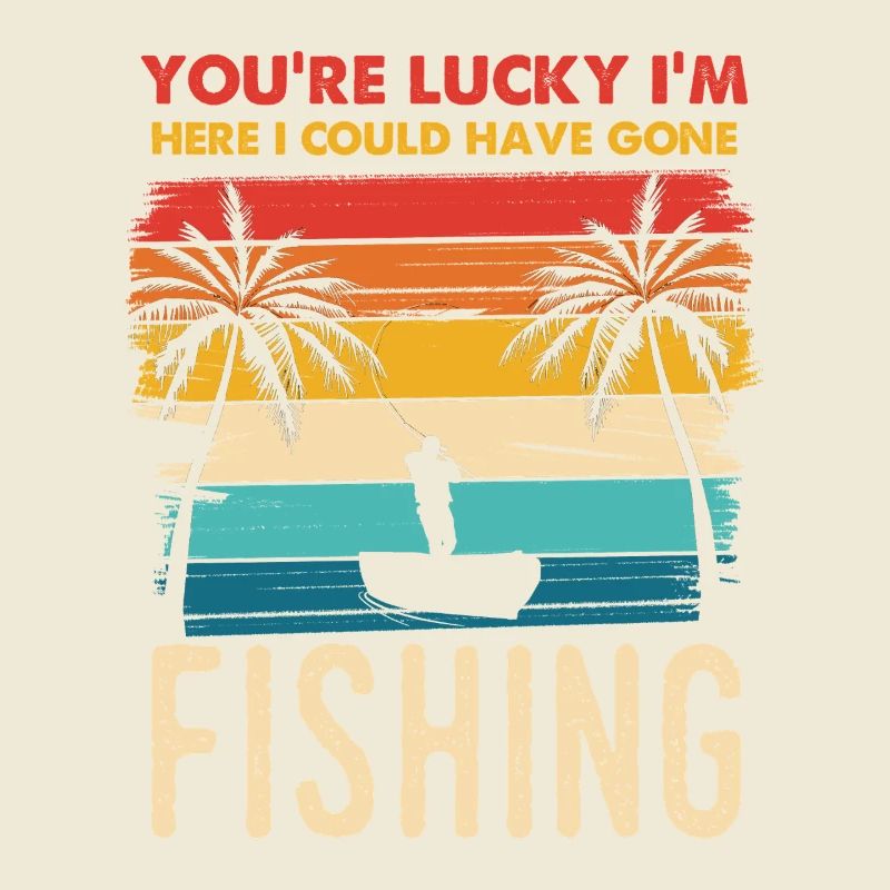 Fischerei Retro Sunset Silhouette