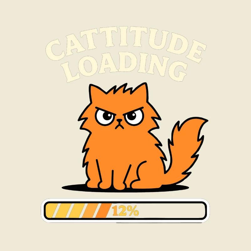 Cattitude Loading Katze mit schlechter Laune