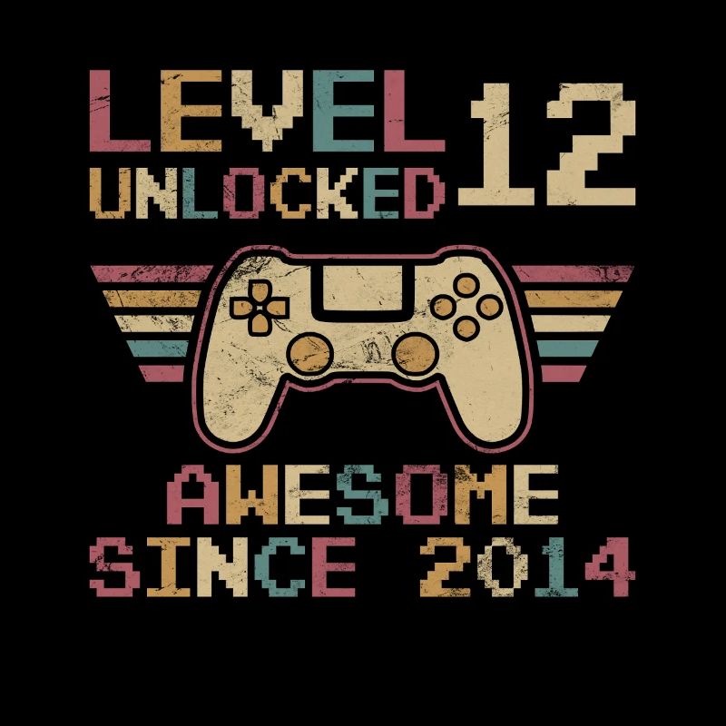 LEVEL 12 UNLOCKED 12TH BIRTHDAY GAMER