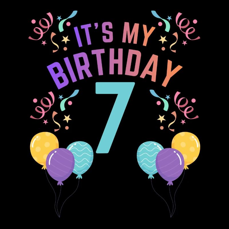 7 Jahre Mädchen It’s My Birthday Kinder Geburtstag