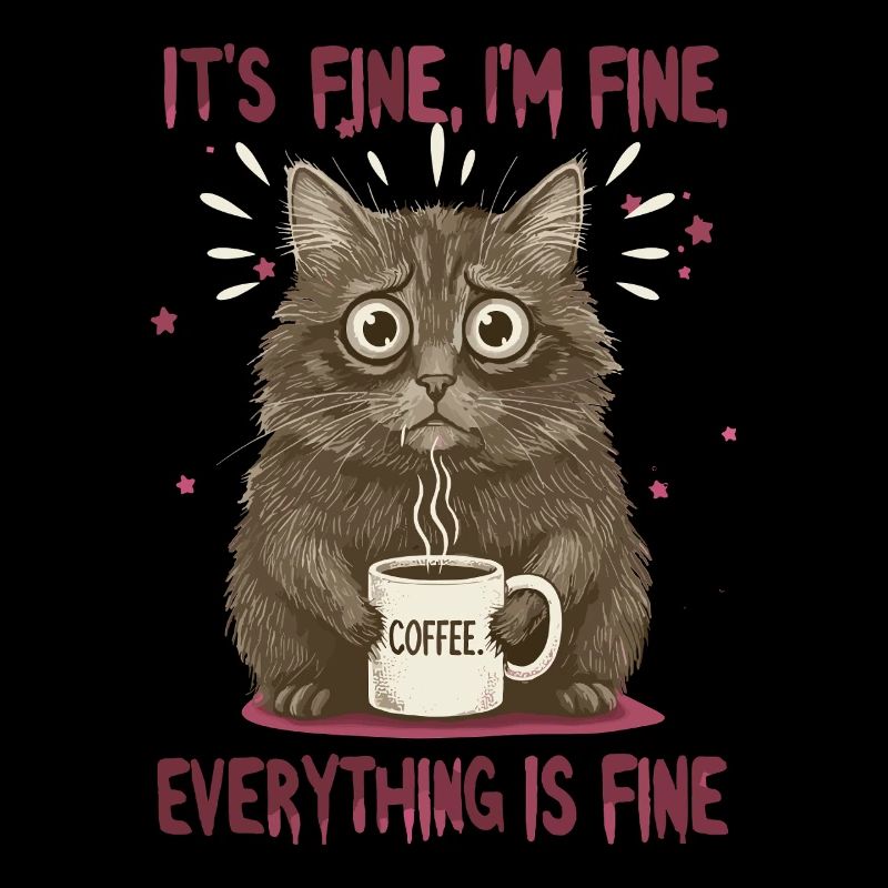 Ça va, je vais bien de l’humour de chat au café