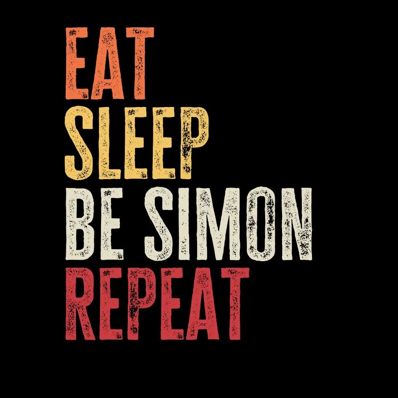 Eat Sleep Be Simon Repeat Retro Name