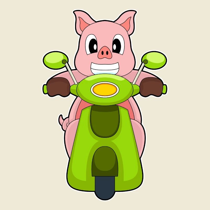 Schwein Motorroller
