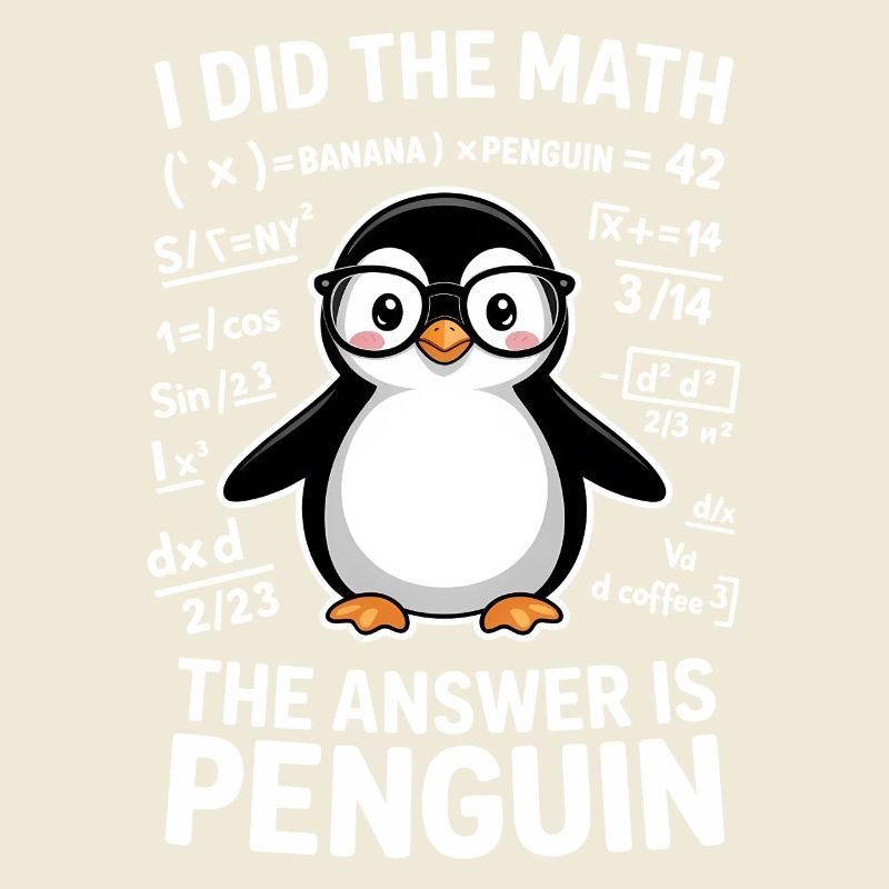 Math Sayings Penguin Funny Math Gift