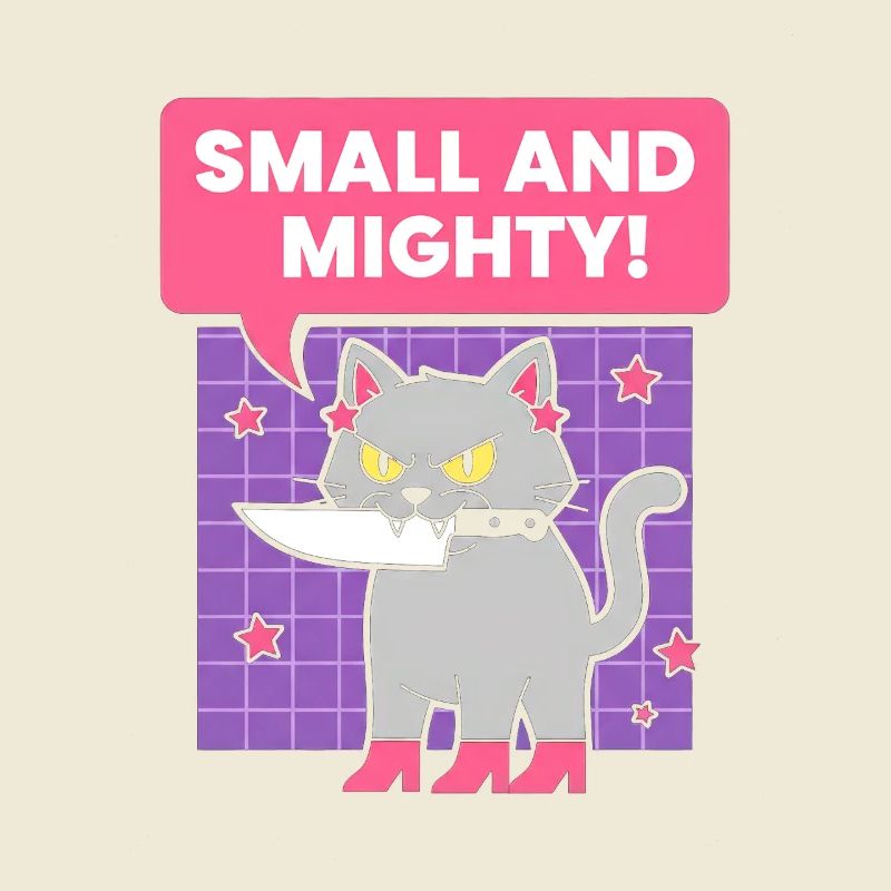 Design de petit chat puissant