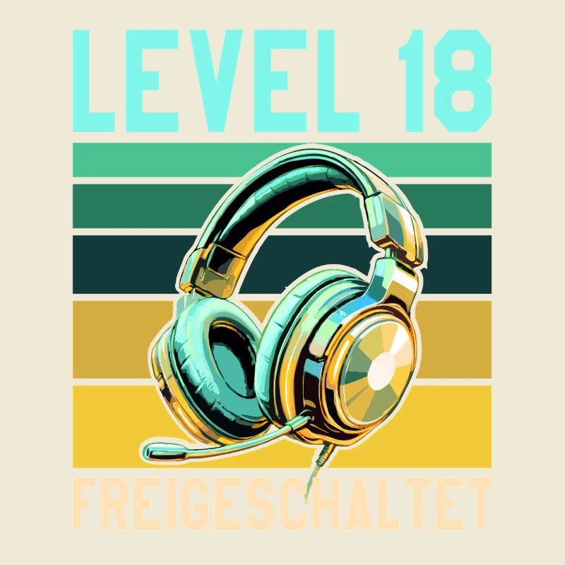 18. Geburtstag Junge Mädchen Gamer Level 18