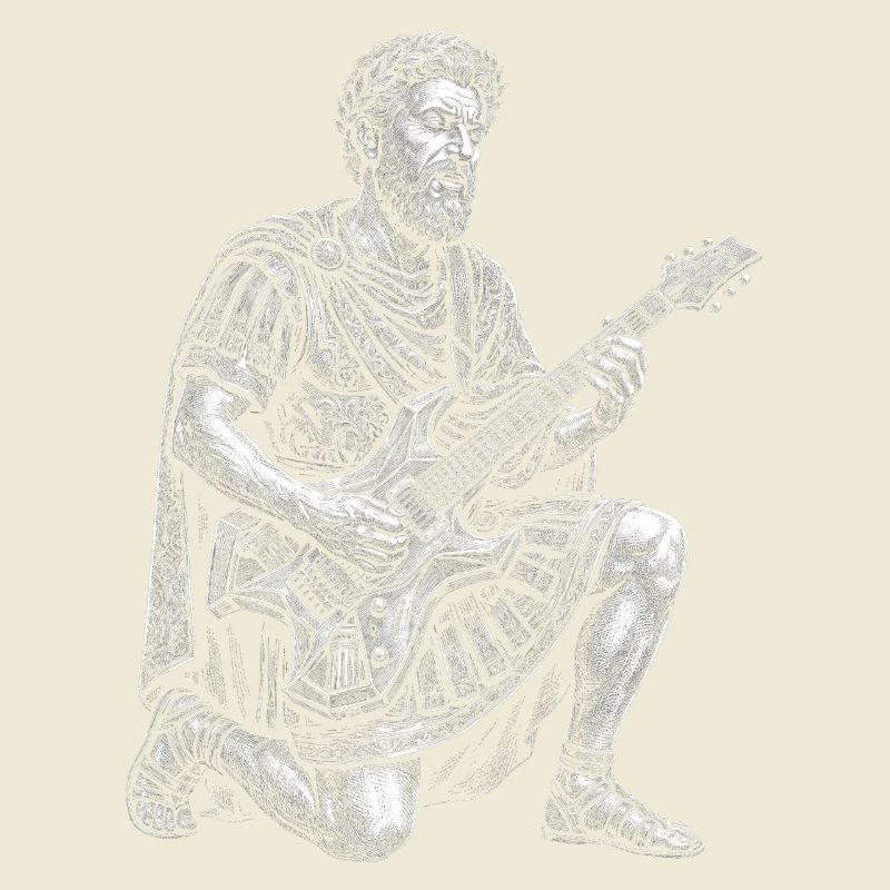 Marcus Aurelius joue de la guitare