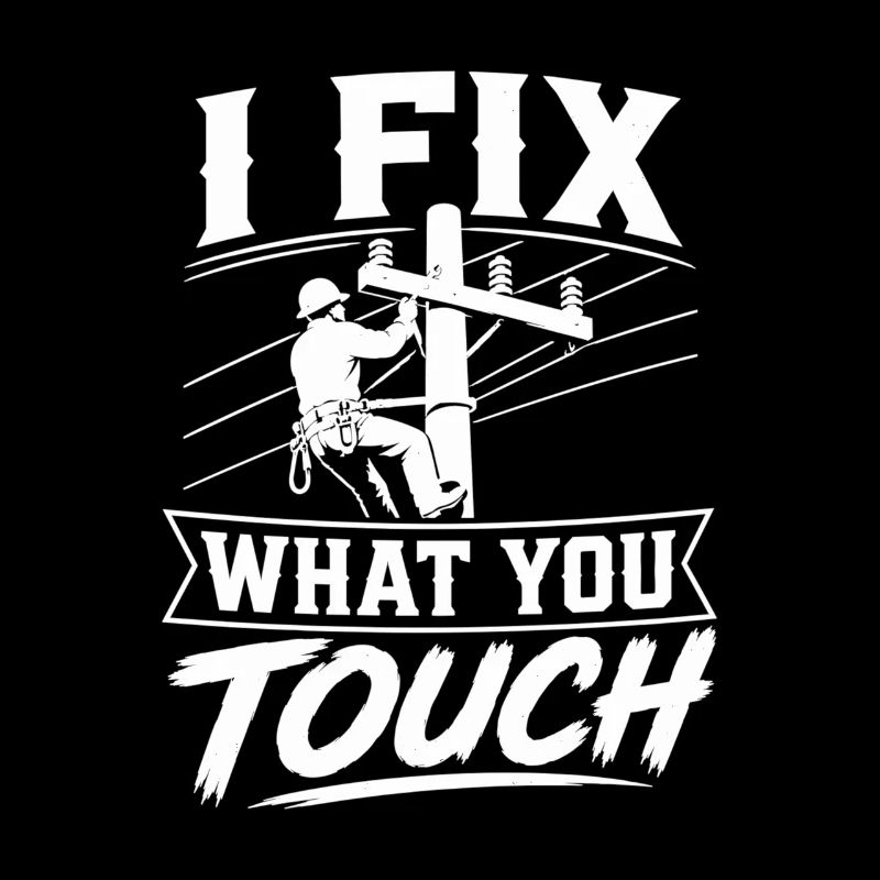 Electrician Dad Cable Power Line Motif
