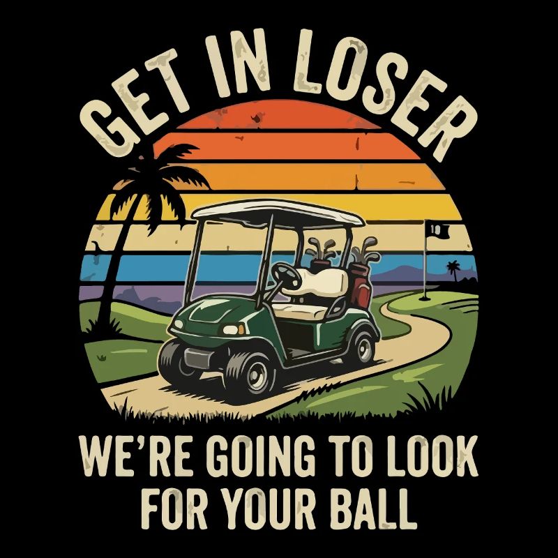 Montez dans la voiturette de golf perdante Sunset