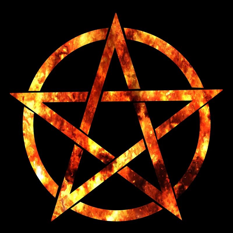 pentagram from flames