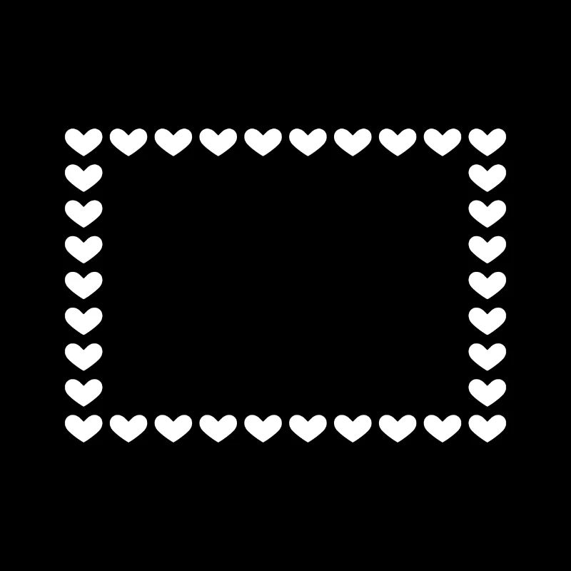 Rectangle frame heart customizable white