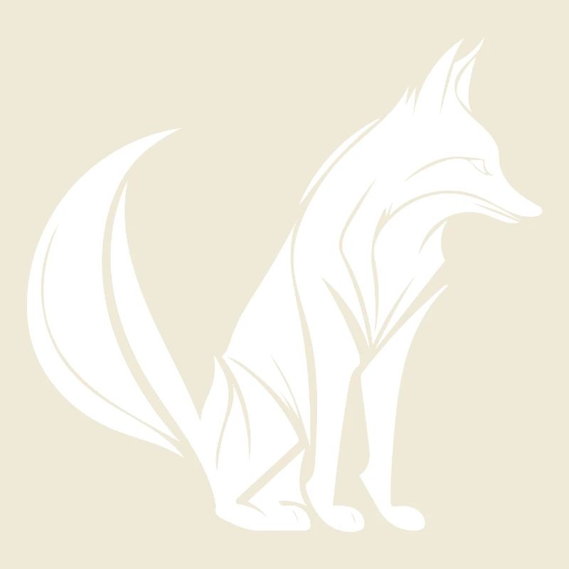 Smart Cute Fox Tattoo Style Portrait