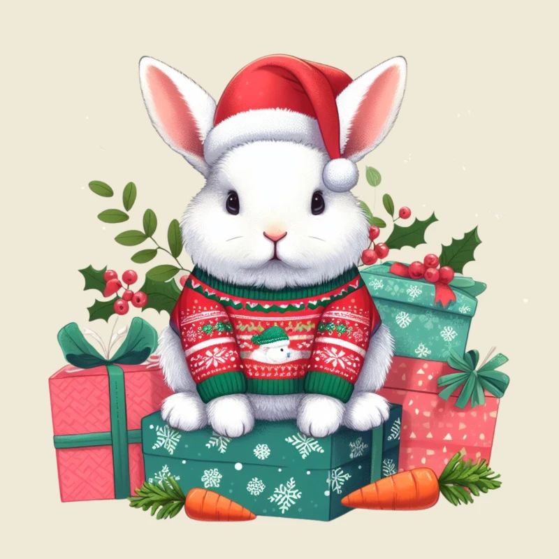 Cute Christmas Rabbit