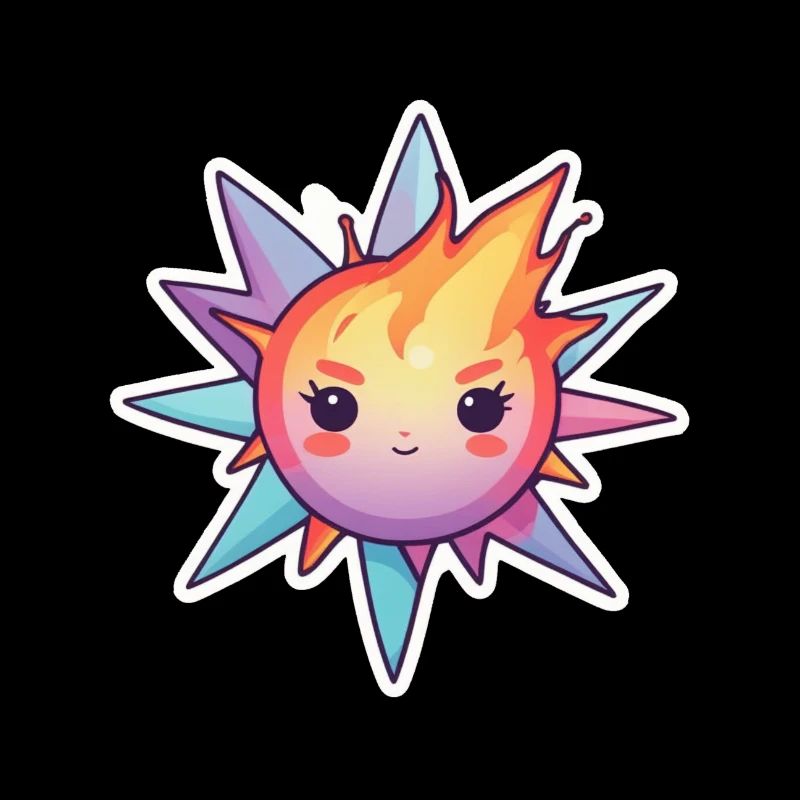 Boule de feu effrontée et dure sur une étoile de cristal