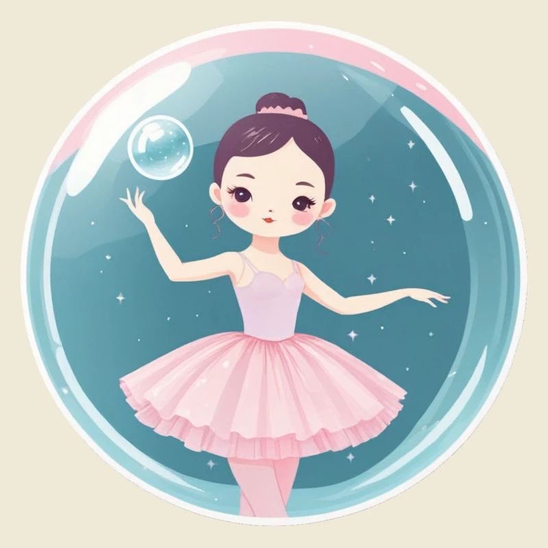 Hübsche Primaballerina in einer Blase
