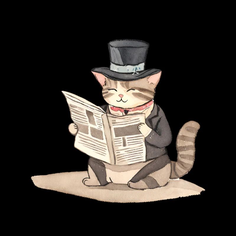 Style patte de velours : Sir Fluffy lit le journal