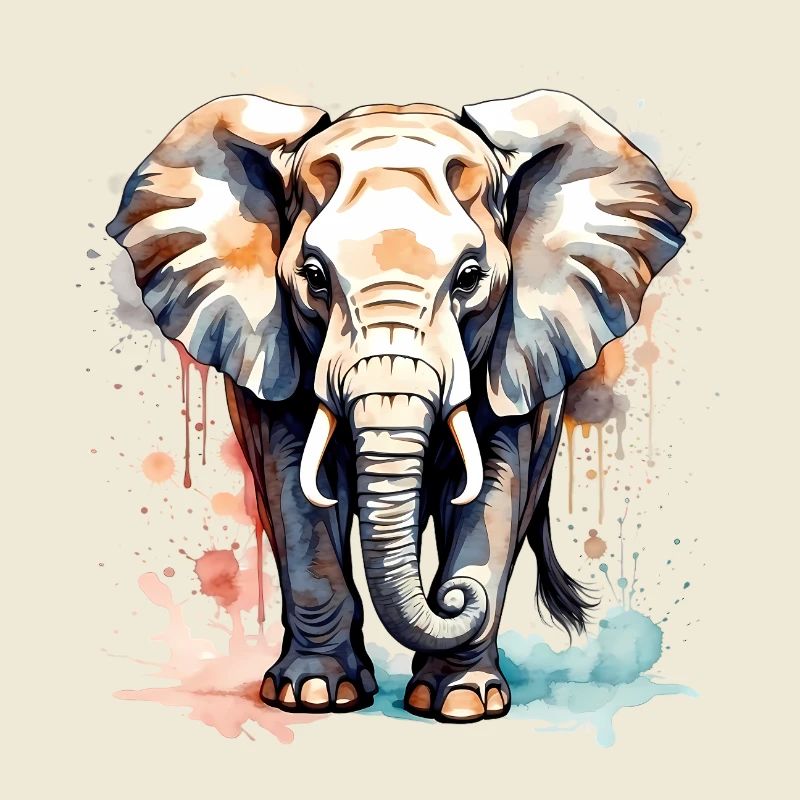 Éléphant en couleurs