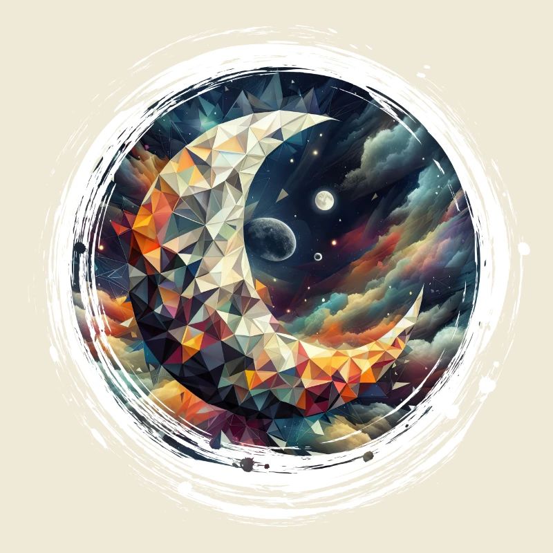 Moon Vector Triangles Space Nebula