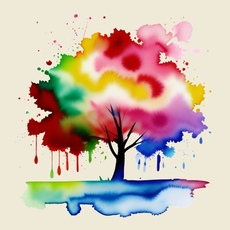 Arbre - éclaboussure de couleur