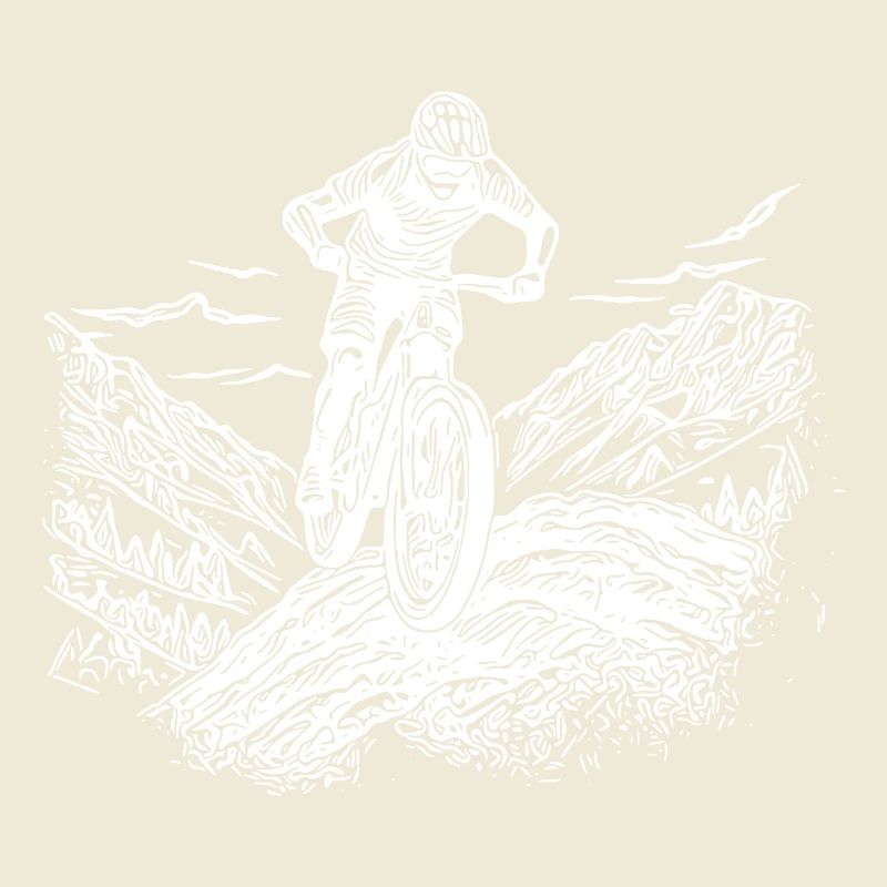 Einsamer Mountainbiker Bergfahrt