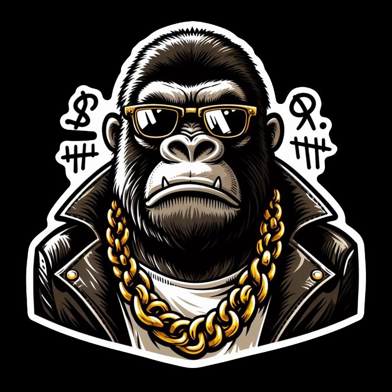 Gorilla with Gold Chain