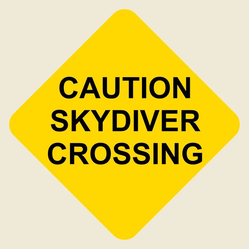 Schild Caution Skydiver Crossing