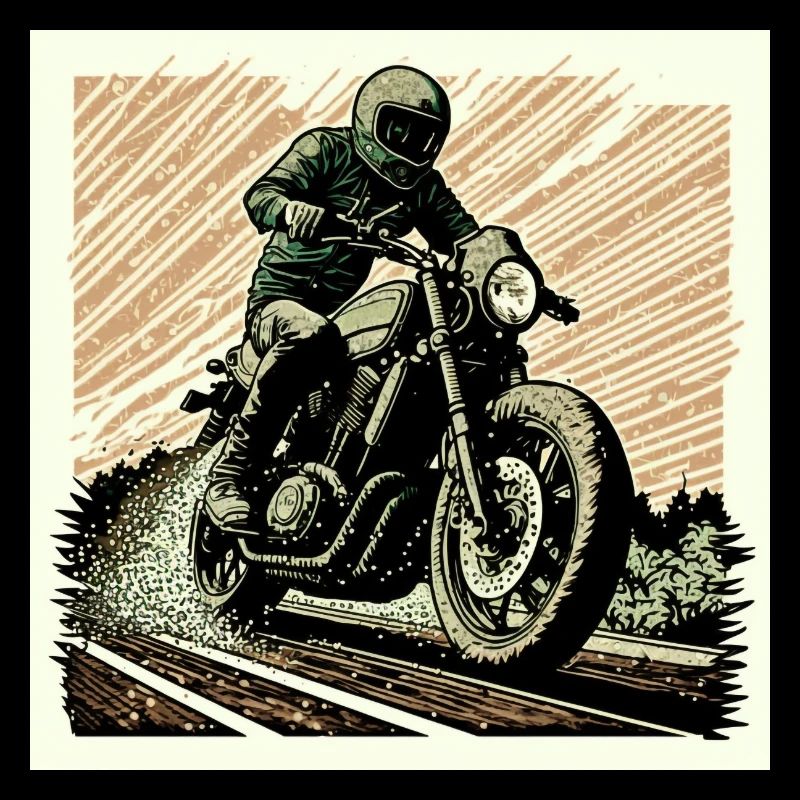 Caferacer green orange