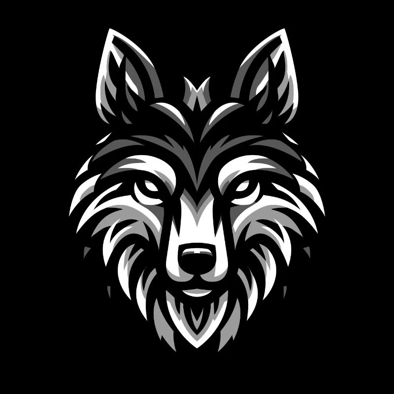 Gray Wolf Head Design