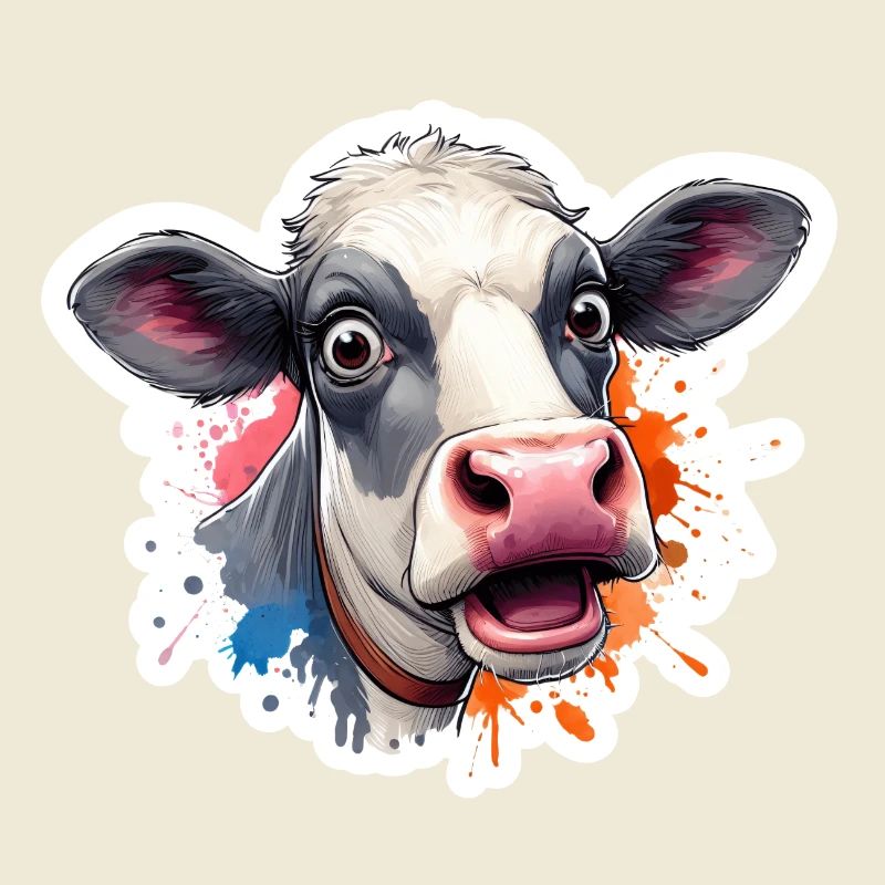 Tête de vache effrayée