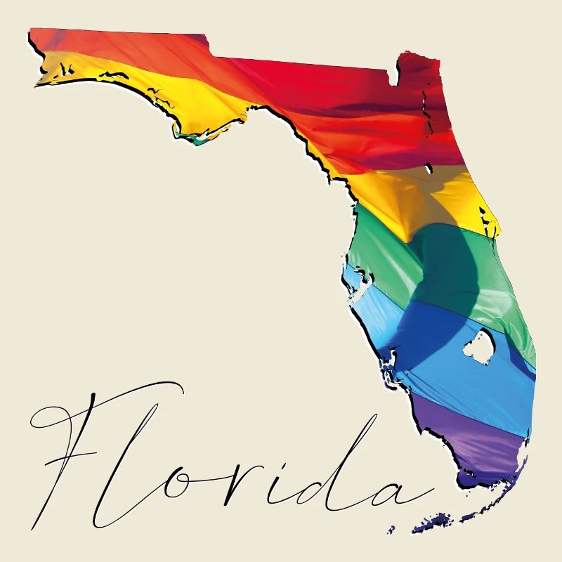 LGBTQ Flag in Florida State Map FL