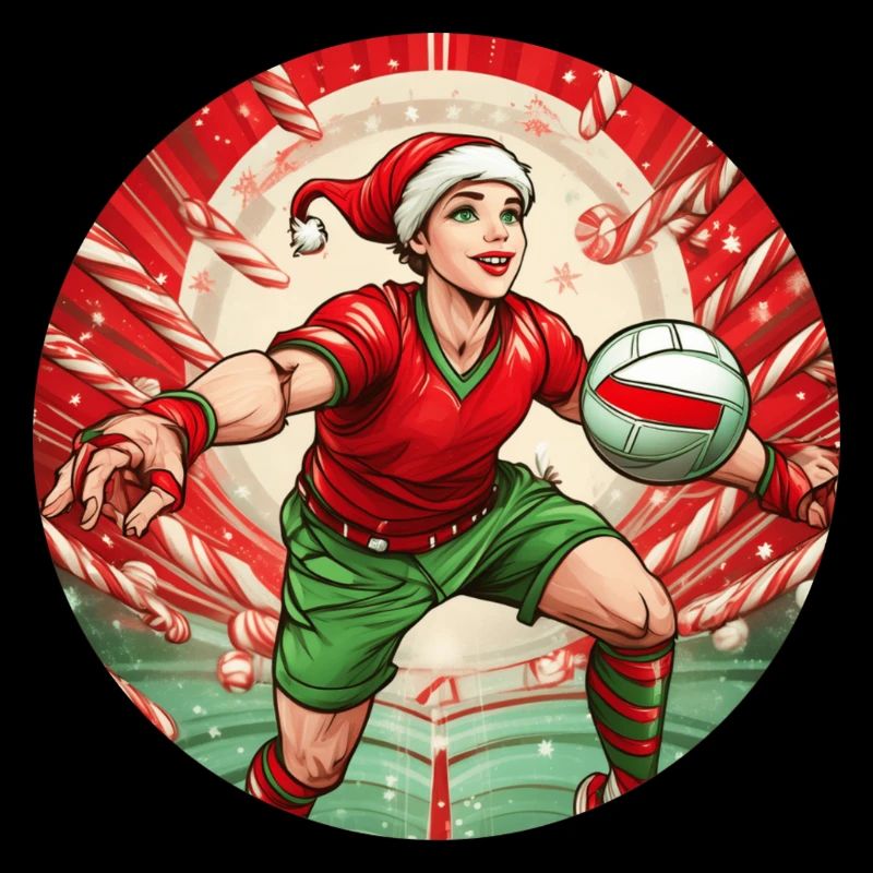 Volley-ball des elfes de Noël