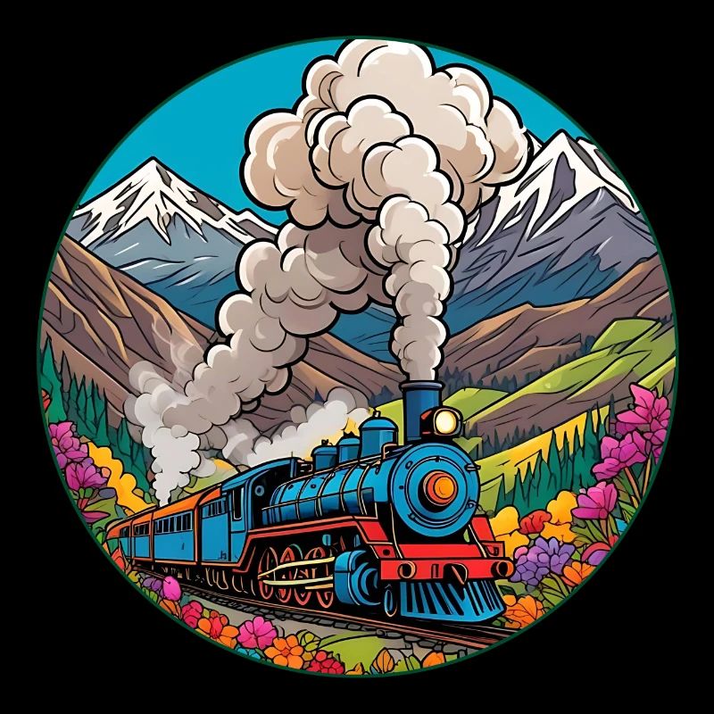 Nostalgischer Eisenbahnzug qualmender Lokomotive