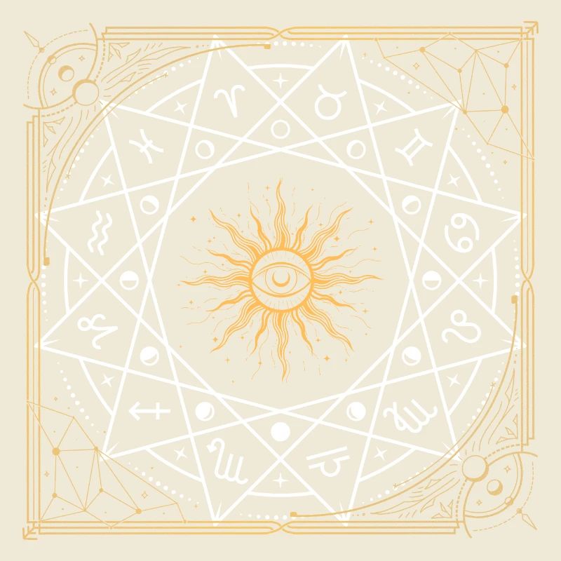 Sternzeichen Rad Goldene Sonne