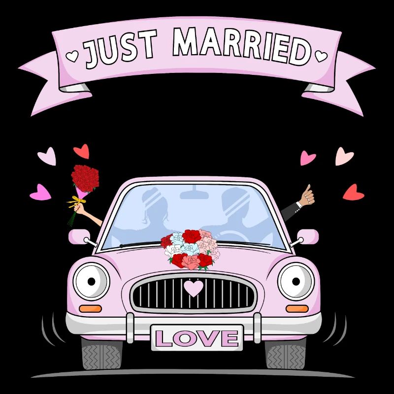 Just Married Hochzeitsauto rosa