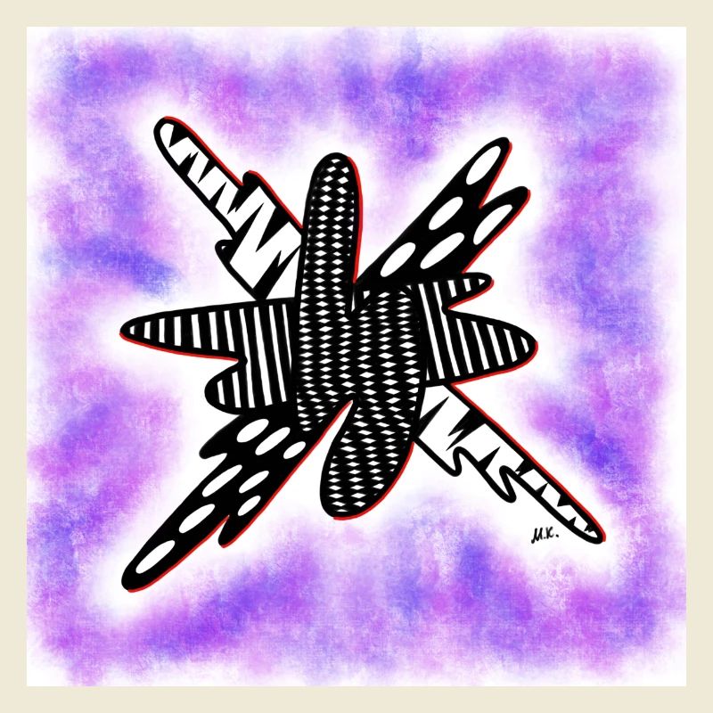 Creative patterned blob on violet