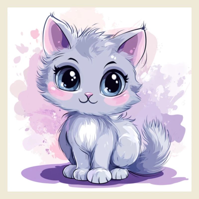 Chat mignon Anime avec de grands yeux