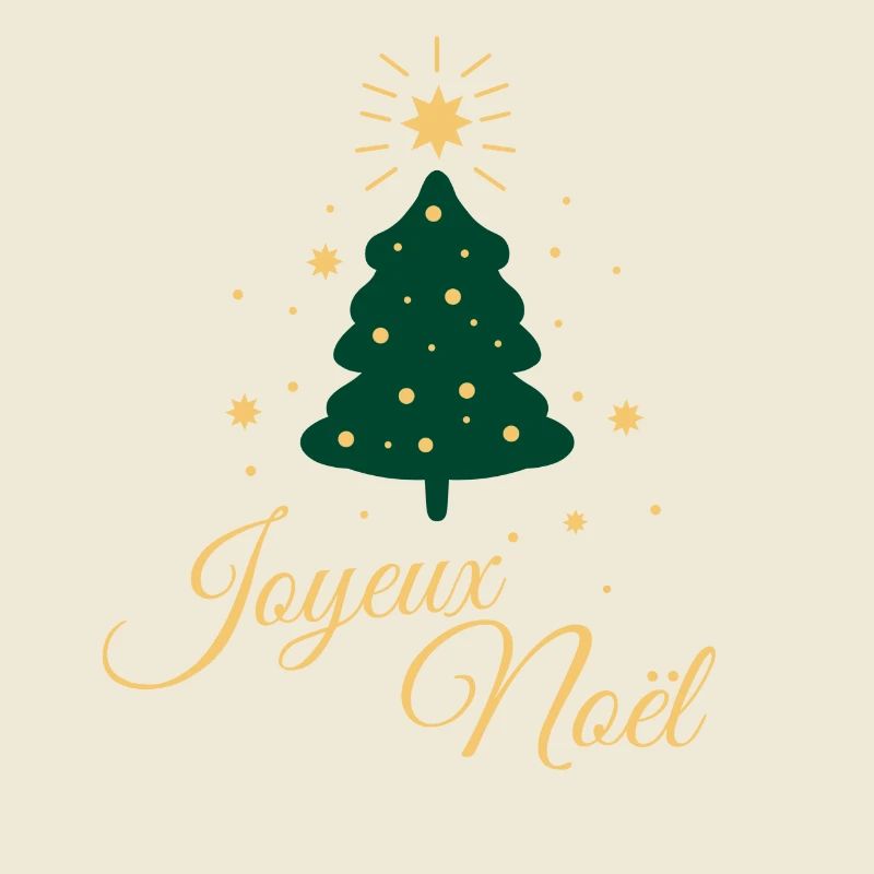 Sapin de Noël simple avec texte doré élégant