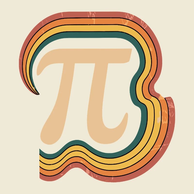 Retro Pi Symbol Design for Pi Tag